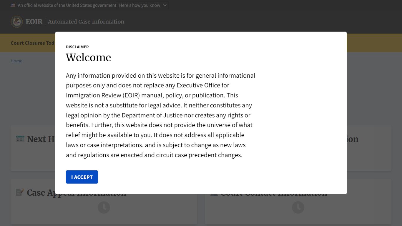 Automated Case Information - United States Department of Justice
